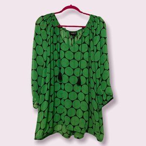 Cute Lane Bryant Green Polka Dot Shirt